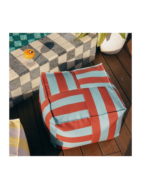 Πουφ Σκαμπό Αδιάβροχο Toffee Blue Stripes