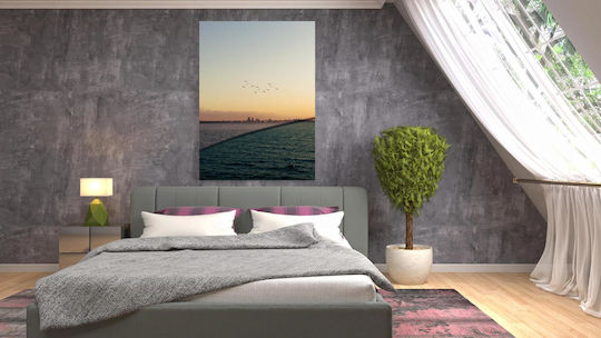 Πίνακας City Across Sea At Sunset Πόλη Απέναντι Τη Θάλασσα Στο Ηλιοβασίλεμα 80x120