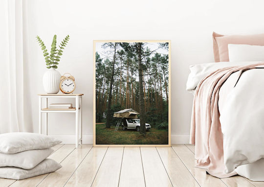 Πίνακας Car Camping In Forest Κάμπινγκ Αυτοκινήτου Στο Δάσος 40x65