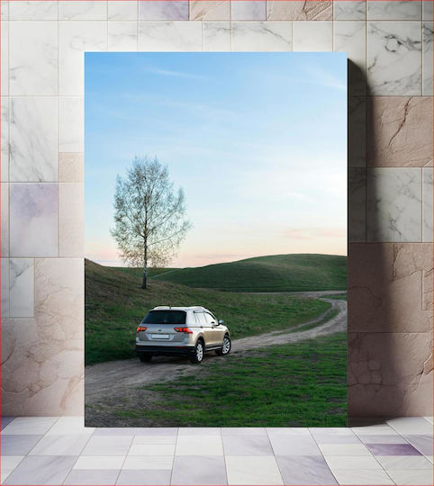 Painting Car On A Serene Country Road Car Serene Provincial Road 40x65