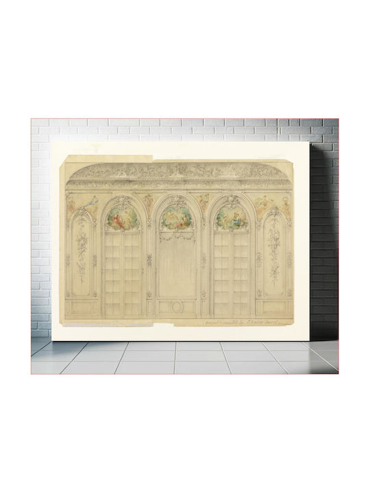 iLovePrints Gemälde Drawing Elevation Fenster Wand Gemälde Wohnzimmer Haus Herman Oelrichs New York J G Garton 100x70