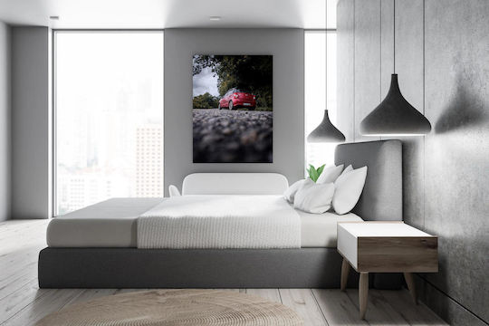 Панел Red Car On A Road Червено Автомобил Път 60x90