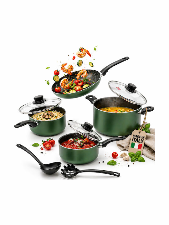Bakaji Cookware Set from Aluminum with Non-stick Coating 9pcs