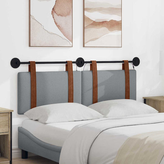 vidaXL Wooden Gray Bed Headboard Pillow 130x55cm