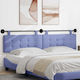vidaXL Stoff-Kopfstütze für Betten Blau 210x55cm