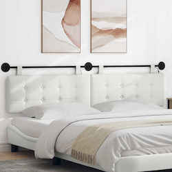 vidaXL LED Pillow for Headboard in White Faux L...
