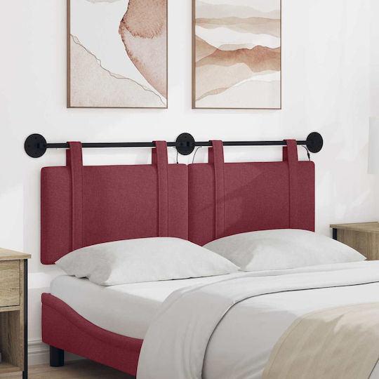 vidaXL Fabric Bed Headboard Cushion Red 150x55cm