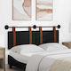 vidaXL Leather Bed Headboard Cushion Black 150x55cm