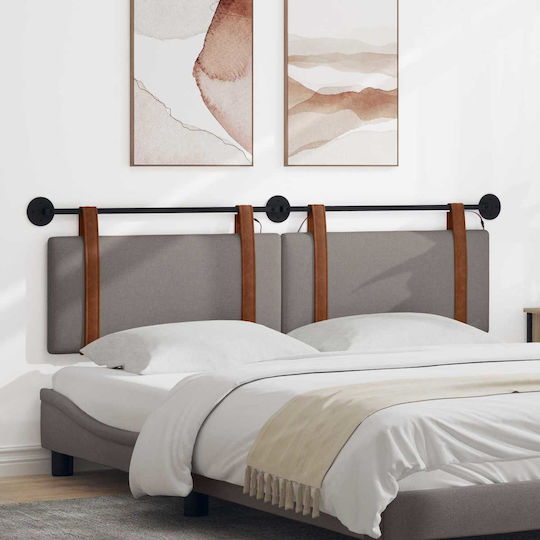 vidaXL LED Headboard Cushion in Brown Faux Leather 190x55 cm