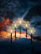 Christmas Light Set 5 Led Ice Crystal Model 34.5 Cm Warm White Light 3 X Aa