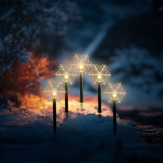 Weihnachtsfiguren 5 LED Eis Kristall Modell 34,5 cm Warme Weiße Licht 3 X AA