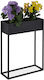 Relaxdays Metall Pflanzenständer Schwarz 70x55x20cm
