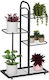Relaxdays Suport Metalic Negru Pentru Plante 72.5x44x22.5 cm