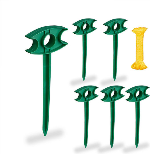 Relaxdays Set 6 Țepi De Pământ Pentru Plante Verde Închis Galben 25x2x10 Cm