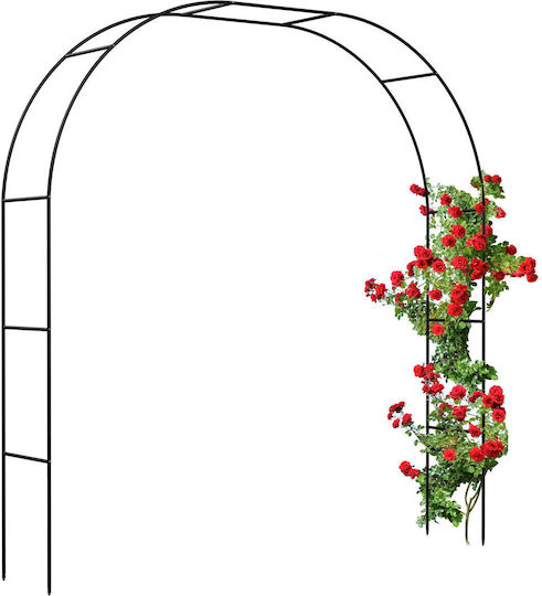Relaxdays Metallischer Bogen Rosen 2 Breiten Schwarz 250x40x235 Cm