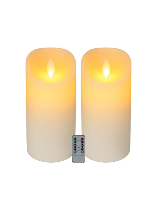 Relaxdays Lămpi Decorative Pentru Masă LED Lumânare 2 Buc 24.5x10 cm