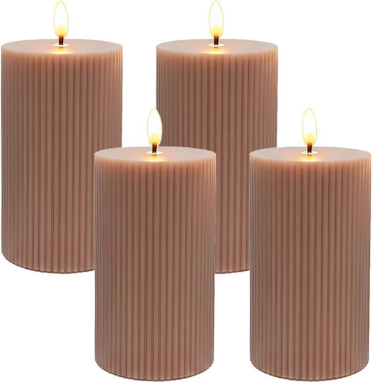 Relaxdays Lampa Decorativă LED Lumânare 4 Buc 13x7.5 cm