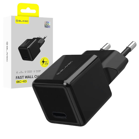 Blavec Зарядно Устройство Без Кабел с USB-C Порт 25W Power Delivery Черен (BC-10)