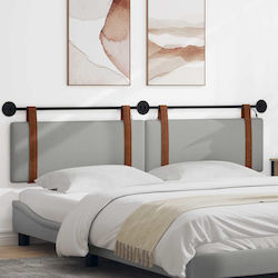 vidaXL Bed Headboard Cushion with Gray Leather 210x55cm