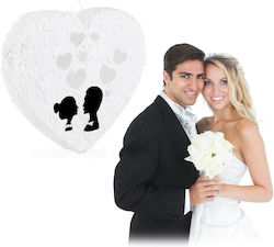 Heart-shaped Pinata Relaxdays White 45x50x10cm
