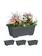 Relaxdays Vaze Pentru Plante Din Plastic Gri 14x34x18.5cm Set 4 Bucăți