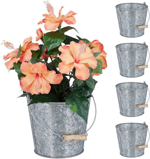 Relaxdays Vaze Pentru Plante Argintii 5 Buc