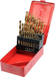 Sthor Set 19 HSS Titanium Drills with Cylindrical Shank for Masonry and Metal Sthor Set 19 HSS Titanium Drills with Cylindrical Shank for Masonry and Metal