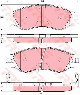 Set Bremsbeläge Scheibenbremse Trw Gdb3216