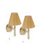 Relaxdays Lampă de Perete cu Soclu E14 și Comutator Bej 28x19x16cm