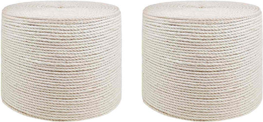 Vidaxl Σχοινί Γιούτας 2 Pcs 2 Λευκό 100% Τζούτα Tossa