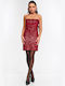 Mini Evening Strapless Dress Red
