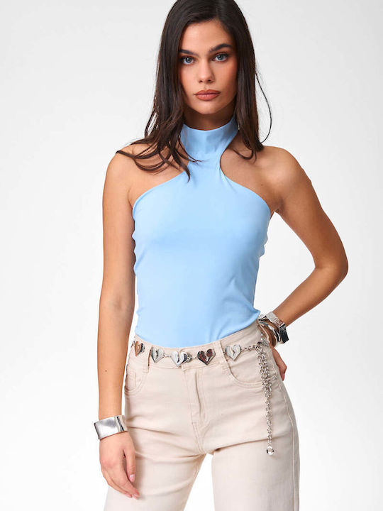 Decoro Women's Sleeveless Blouse with Tie at Ne...
