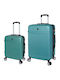 Seagull Hard Green Suitcases With 4 Wheels Set 2pcs