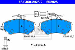 Ate Brake Pad Set Disc Brake 13.0460-2925.2 Ate Brake Pad Set Disc Brake 13.0460-2925.2