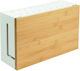 Relaxdays Bamboo Kabelbox Deckel Weiß Hellbraun