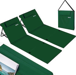 Bakaji Beach Lounger-Armchair with 5-Position Recline Green 160cm Set 2pcs