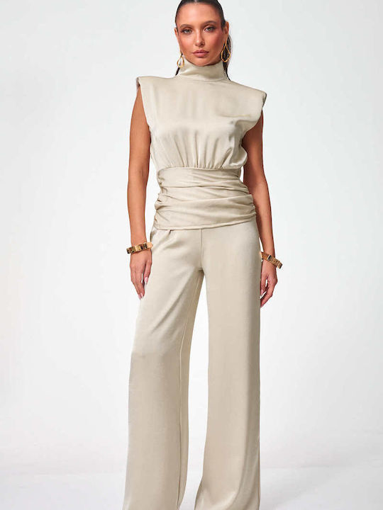 Damen Jumpsuit Beige
