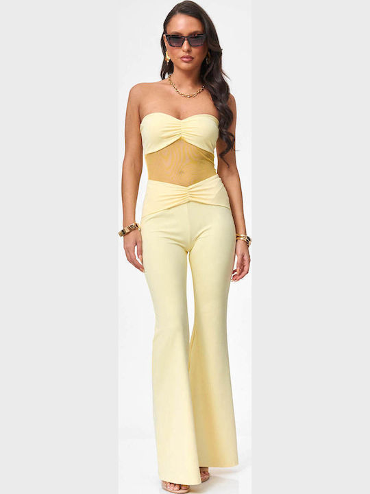 Decoro Γυναικεία Strapless Ολόσωμη Φόρμα Κιτρινο