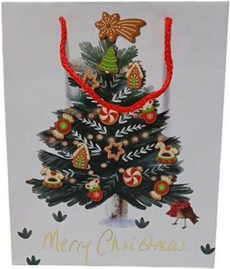White Paper Christmas Gift Bag 33x10x25cm