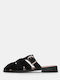 Flat Wildleder Damen Pantoletten in Schwarz Farbe
