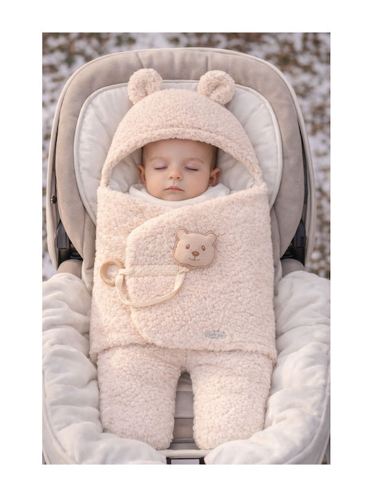 SteweHome Baby Blanket Nursery Swaddling Blanket Beige 100x30cm