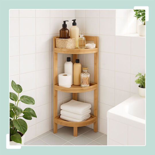 Corner Bookcase Beige Color 77x23x23cm