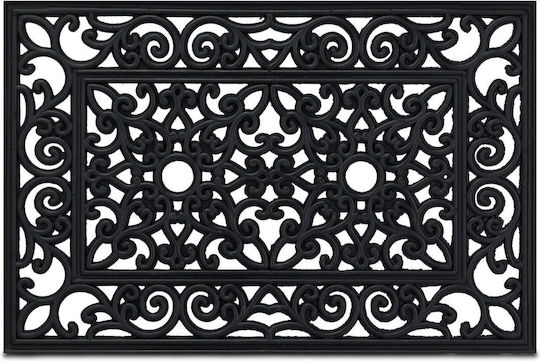 Relaxdays Fußmatte aus Gummi Schwarz 40cm 10039389 Schwarze