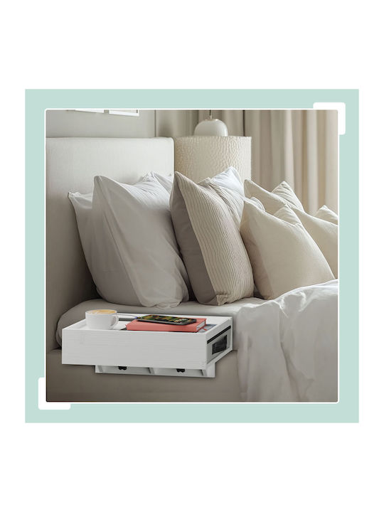 Noptiere Dormitor Din Bambus Albe 2 Buc 26.5x26.5x37cm