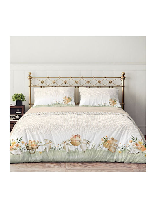 Lenjerii Deosebite Set Huse Pentru Pilote 100% Bumbac 200x220cm Dublu Cu 2 Fețe De Pernă & 1 Cearceaf Londy