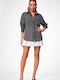 Long Sleeve Women's Shirt Black Striped