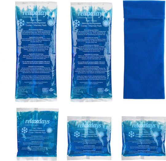 Set 5 Cooling Compresses Relaxdays Blue 28x12cm
