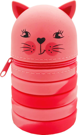 Must Team Katze Federmäppchen aus Silikon Rosa
