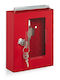 Relaxdays Notfall Schlüsselbox Rot 15x12x4 cm Glas Panel Hammer 2 Schlüssel Included