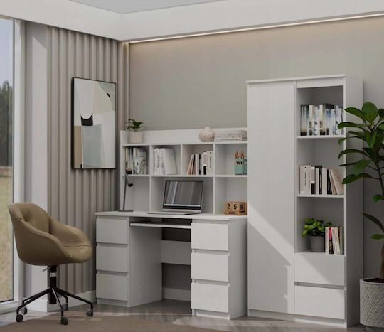 Γραφείο Kuba με Βιβλιοθήκη 180x150x70εκ. White Γραφείο Kuba με Βιβλιοθήκη 180x150x70εκ. White